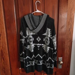 Aztec Hooded Cardigan